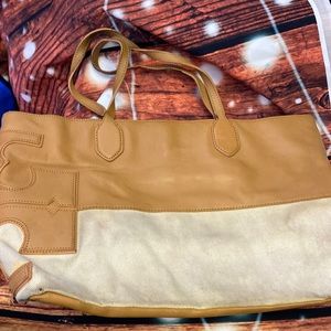 Tan and Cream Shoulder Bag